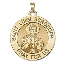 PicturesOnGold.com Saint Luigi Scrosoppi Religious Medal Female Adult Necklace Pendants - 2/3″ Size of Dime, Solid 14K Yellow Gold