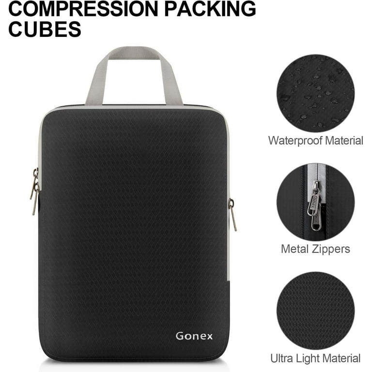 SwissTech 3 Piece Compression Packing Cubes, Black (Walmart Exclusive) 