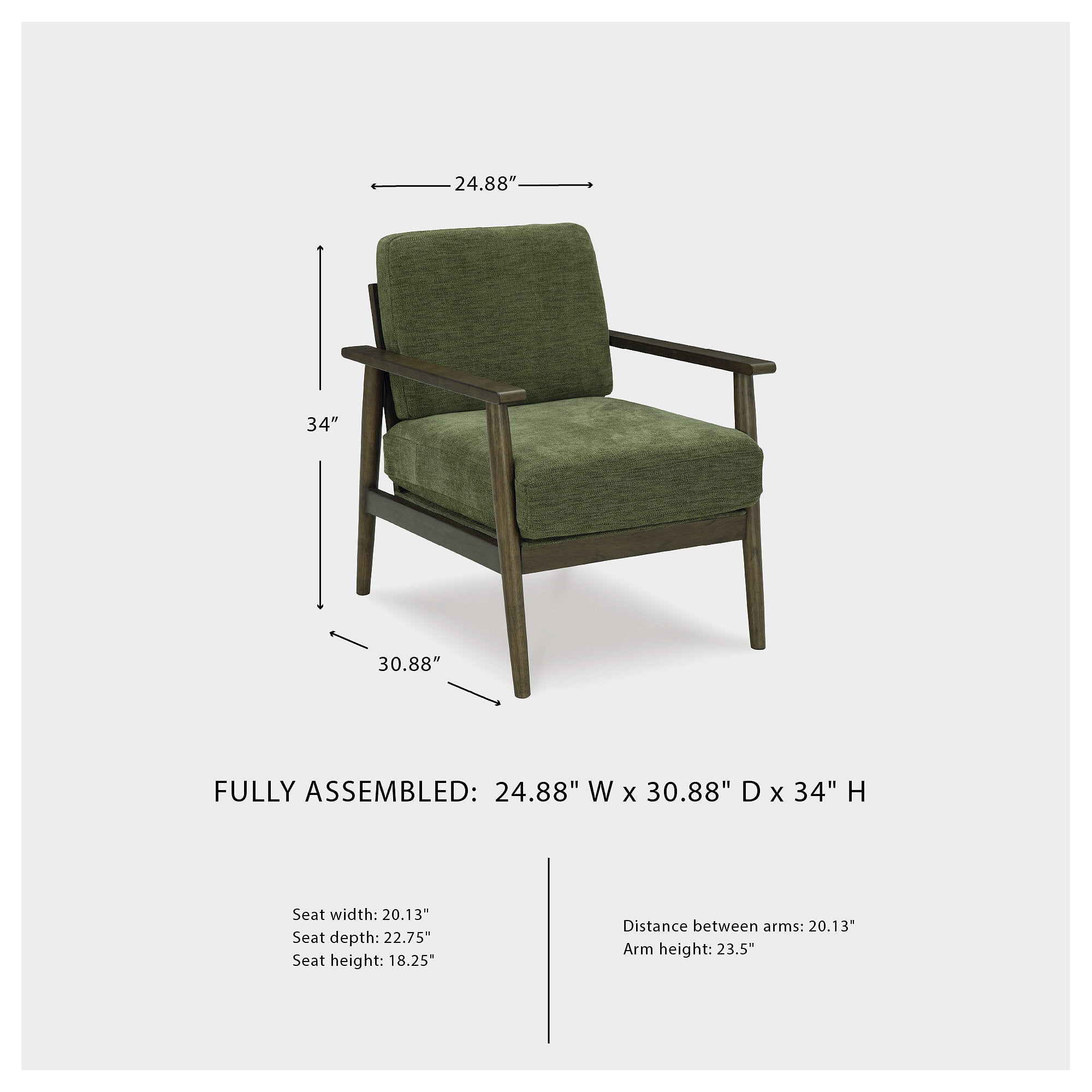 Signature Design by Ashley Bixler Olive Green Mid-Century Modern Accent Chair