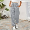 thumbnail image 2 of KAUOD Girls Sweatpants Ribbed Cuffs Joggers Cute Sweat Pants Teen Kids Plain Baggy Fleece Warm Sport Pants with Pockets, 2 of 7