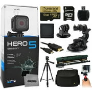 GoPro HERO5 Session CHDHS-501 with 64GB Ultra Memory with MicroSD Reader + Suction Cup Mount + 67" Monopod + 60" Pro Series Tripod + Large Padded Case + Handgrip Stabilizer + HDMI Cable + More