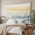 thumbnail image 3 of Yellow Blue Ombre Small Tapestry for Bedroom Wall Hanging Tapestry, Abstract Modern Art Fluid Striped Ceiling Backdrop Tapestries Poster Blanket Wall Decor for Teens Room Living Room Dorm 23" x 28", 3 of 8