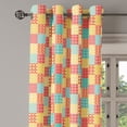 thumbnail image 2 of Ambesonne Kitchen Grommet Curtain, Flowers Dots Stripes, 50" x 84", Coral Yellow Mint Green, 2 of 6
