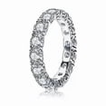 thumbnail image 3 of 14K White Gold Plated 2Ct Round Cut Simulated Diamond Women's Full Eternity Band Engagement Ring 925 Sterling Silver, 3 of 4