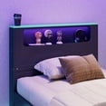 thumbnail image 6 of Twin Size Wood Daybed with Trundle, Desk, LED Light & USB Port, Multi-Functional Bedroom Bed,Black Blue, 6 of 13