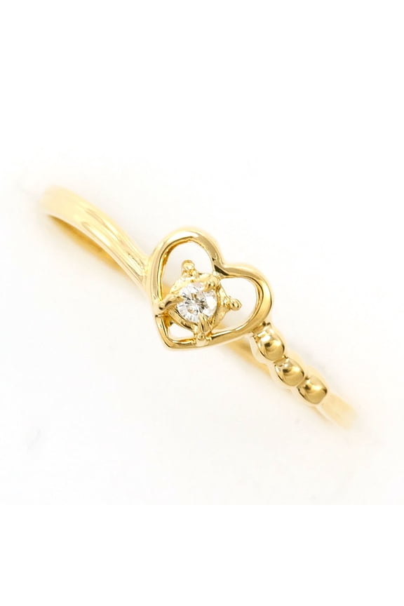 Pre-Owned 18K (18-karat) yellow gold ring with diamond (no carat marking), total weight 1.0g,...