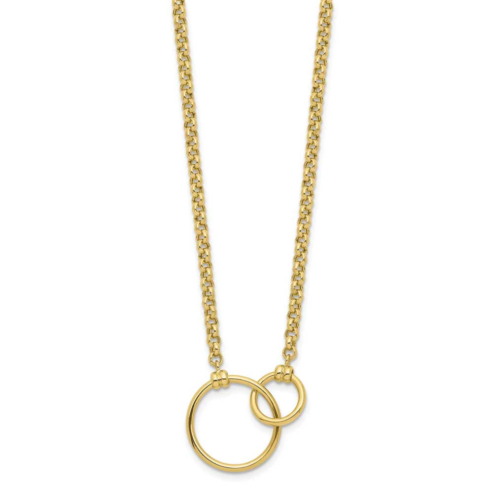 Finest Gold Leslies 10K Yellow Gold Polished Link 18 in. Necklace
