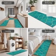 thumbnail image 5 of Teal and Gold Geometric Lattice Pattern Kitchen Rugs Sets Of 3,Kitchen Runner Rugs Non Skid Washable,Decorative Kitchen Floor Mats for Kitchen,Sink,Laundry,17"x30"+ 17"x47" + 17"x59", 5 of 6