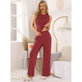 thumbnail image 2 of DARING DIVA LoungeStretchy Side Ruched Crop Top Tank Pajama Set XL Red, 2 of 7