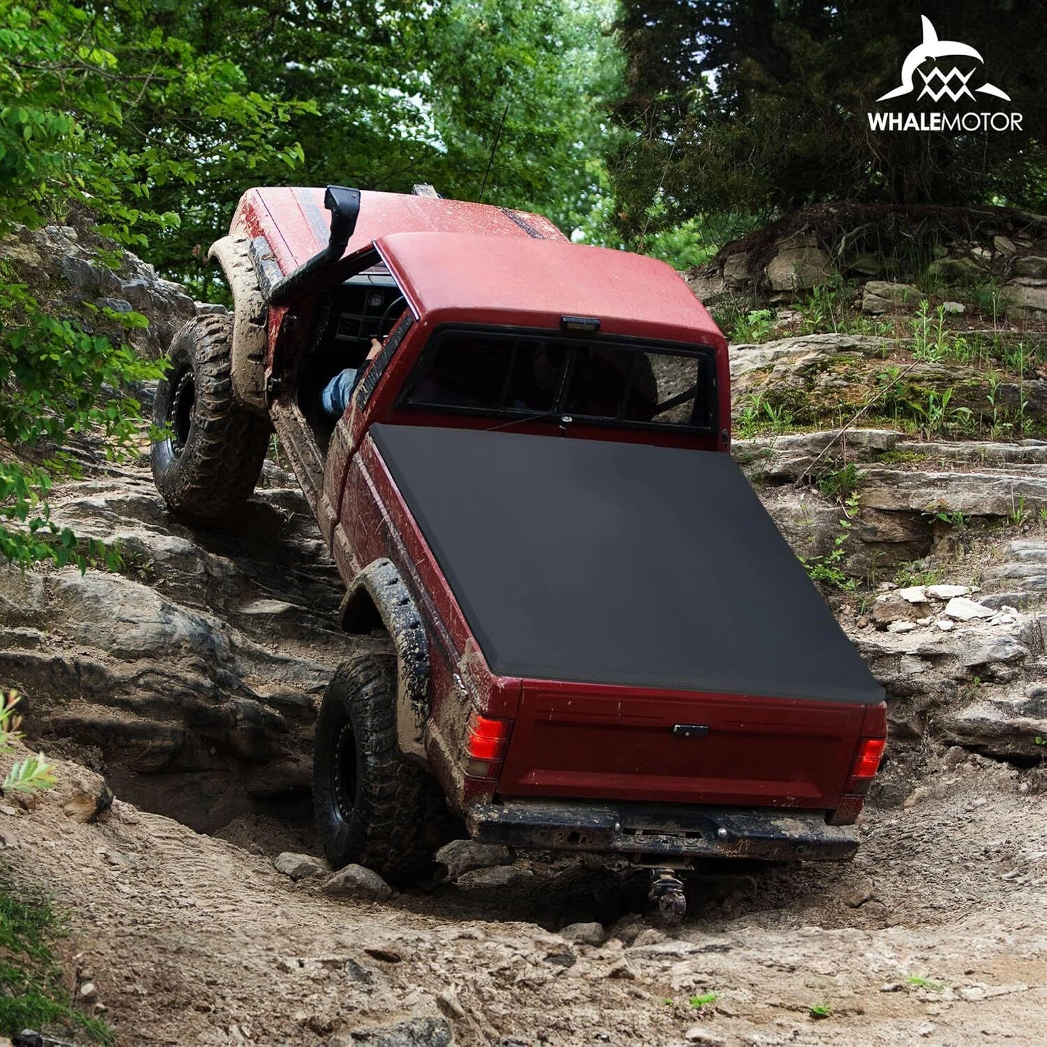 WHALEMOTOR Truck Bed Tonneau Cover Compatible with Ford Super Duty 6.8 ft Standard Box, 1999-2026 F250 F-250 F350 F-350, Soft Folding Style(Quad Fold)