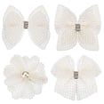 thumbnail image 2 of 4PCS Pearl Hair Bows for Girls Rhinestone Bow Alligator Hair Clips Glitter Floral Bow Hairpins Holiday Hair Accessories for Women Party Gifts, 2 of 7