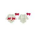 thumbnail image 2 of BemeyourBBs Baby Girl Striped Christmas Romper Long Sleeve Bodysuit with Headband, 2 of 9