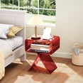 thumbnail image 6 of solaround Acrylic Nightstand Side Table Modern Design Clear Home Decor Display End Table for Living Room (Red), 6 of 8