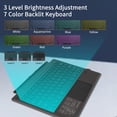 thumbnail image 3 of Surface Pro 7 Teclado Bluetooth Inalámbrico con Panel Táctil Teclado Desmontable con Batería Recargable Retroiluminada de 7 Colores para Microsoft Surface Pro 4/5/6/7/7+, 3 of 5