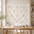 thumbnail image 5 of Blue and Ivory Arch Motifs in a Balanced Grid, Serene Boho for Home Decor Lovers, Geometric Wall Art, New Home Gift, Tapestry Wall Hanging for Bedroom and Living Room, 5 of 7