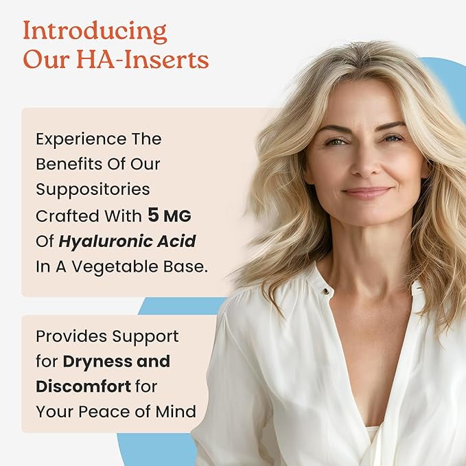 NewLife Naturals Hyaluronic Acid Vaginal Suppositories – Vaginal Moisturizer Hydration Dryness Support – 12 Inserts - 1 Month Supply USA