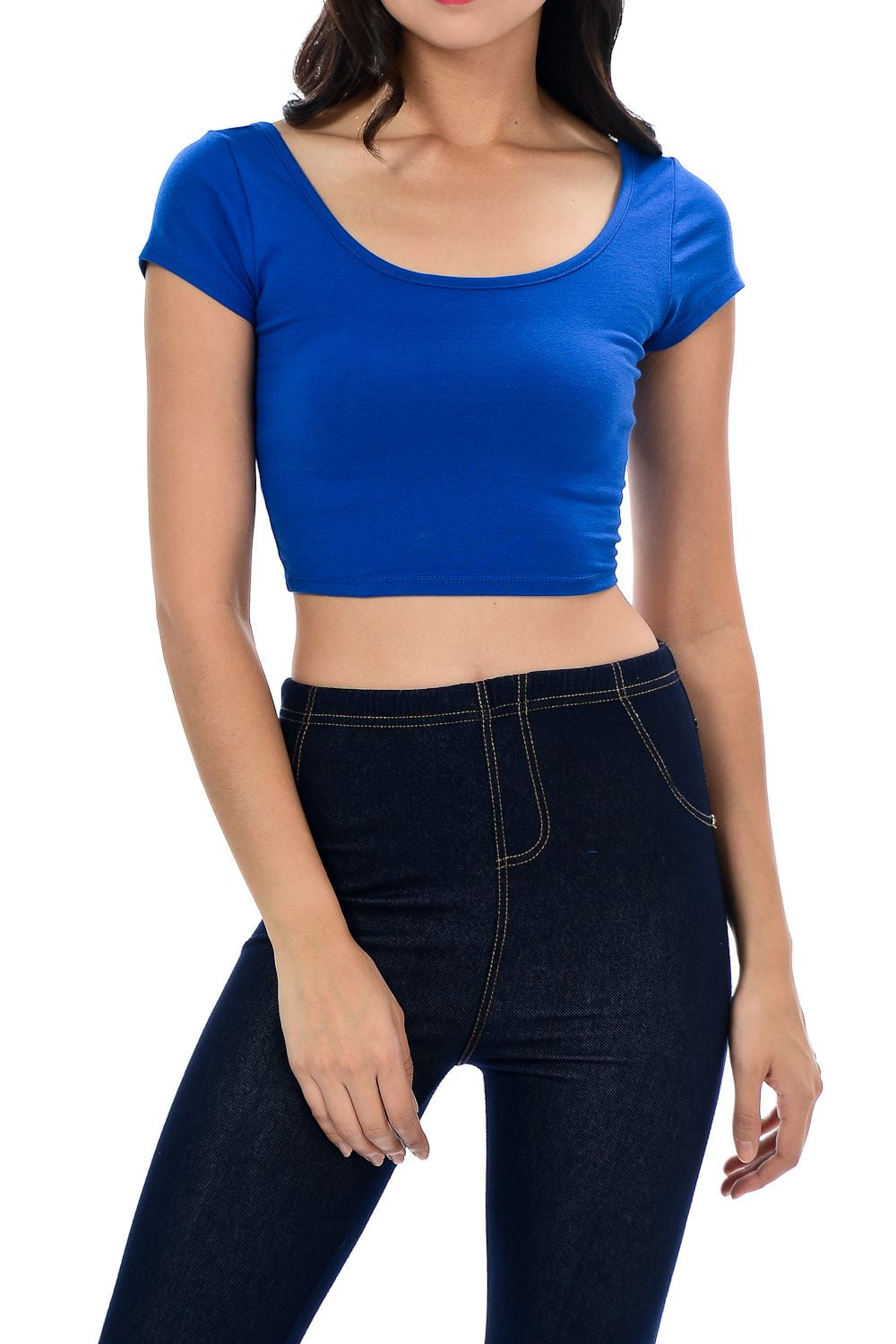 royal blue cropped tank top