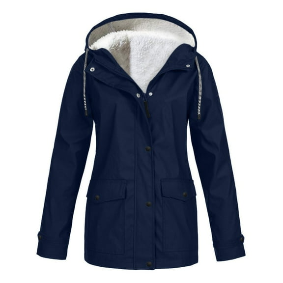 Spdoo Women's Waterproof Ski Jacket Warm Winter Snow Coat Mountain Windbreaker Hooded Raincoat Jacket, Navy Blue L