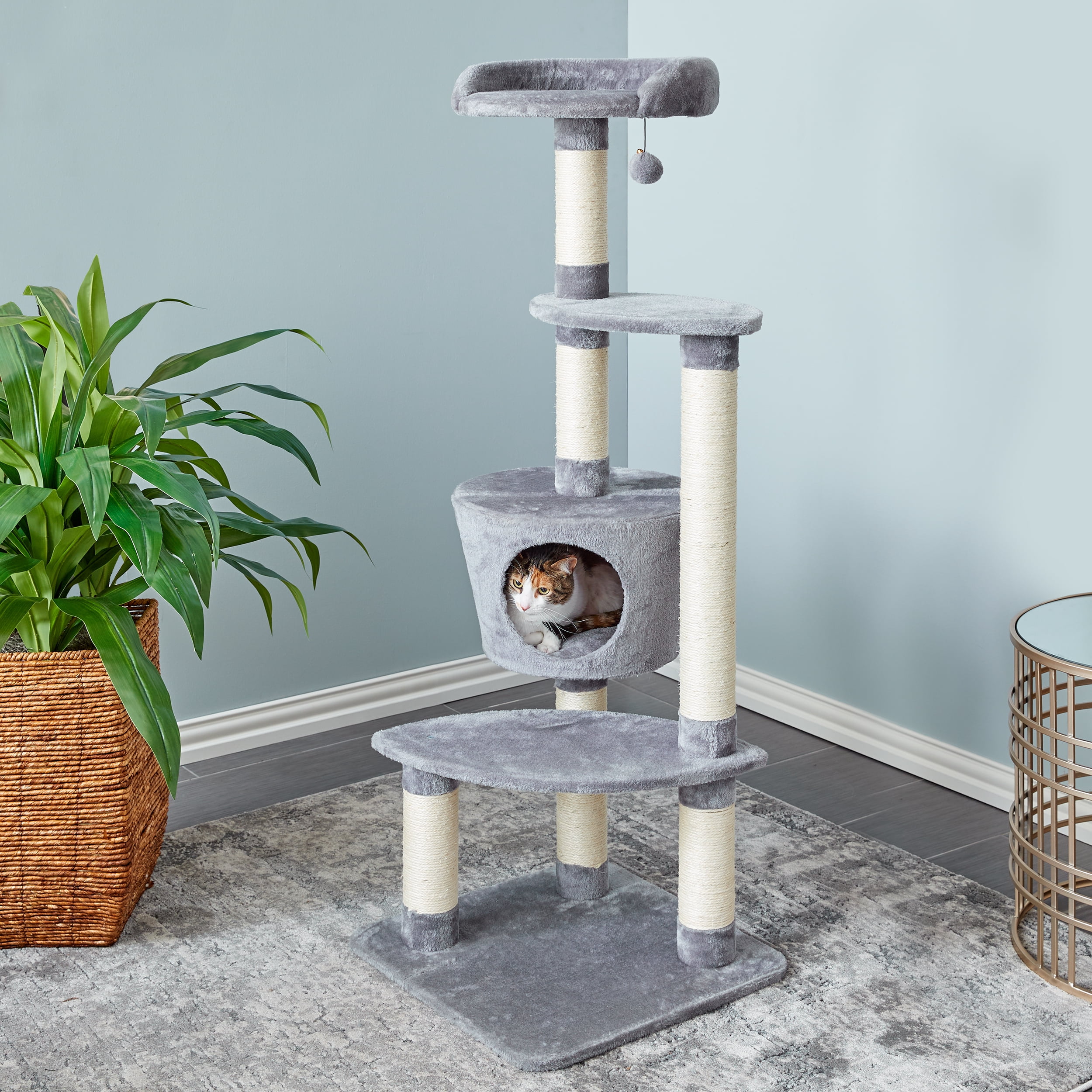 Two by Two Douglas 54-inch Cat Tree, Tower, Condo, Scratching Post & Playground