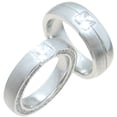 thumbnail image 1 of Sterling Silver Wedding Bands Sets for Him and Her and Wedding Rings, 1 of 8