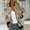 006 Khaki, variant on Women's Floral Jacket Lightweight Vintage Ribbed Accents Zipper Closure Casual Fall Coat