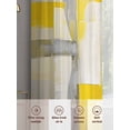 thumbnail image 6 of Gray Yellow Gradient Sheer Curtains 45 Inches Long 2 Panels Retro Abstract Light Filtering Semi Sheer Window Curtains Drapes for Bedroom Living Room 52"x45", 6 of 7