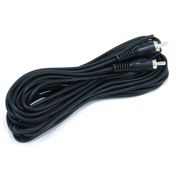 Monoprice Single-Channel Cable - 25 Feet - Black | RCA Plug/Plug Male/Male, ideal for short, low-frequency connections