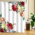 thumbnail image 3 of Peony Shower Curtains Set with 12 Hooks, Floral Shower Curtain, Pink Shower Curtain, Beautiful Shower Curtain Decoration Bathroom Accessories, 72" W x 72" H, 3 of 6