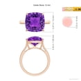 thumbnail image 4 of ANGARA Natural Claw-Set Cushion 5.5 ct Amethyst Solitaire Cocktail Ring in 14K Rose Gold for Women (Size-12mm) | February Birthstone, Anniversary, Jewelry Gift for Women | Natural Amethyst Ring, 4 of 8