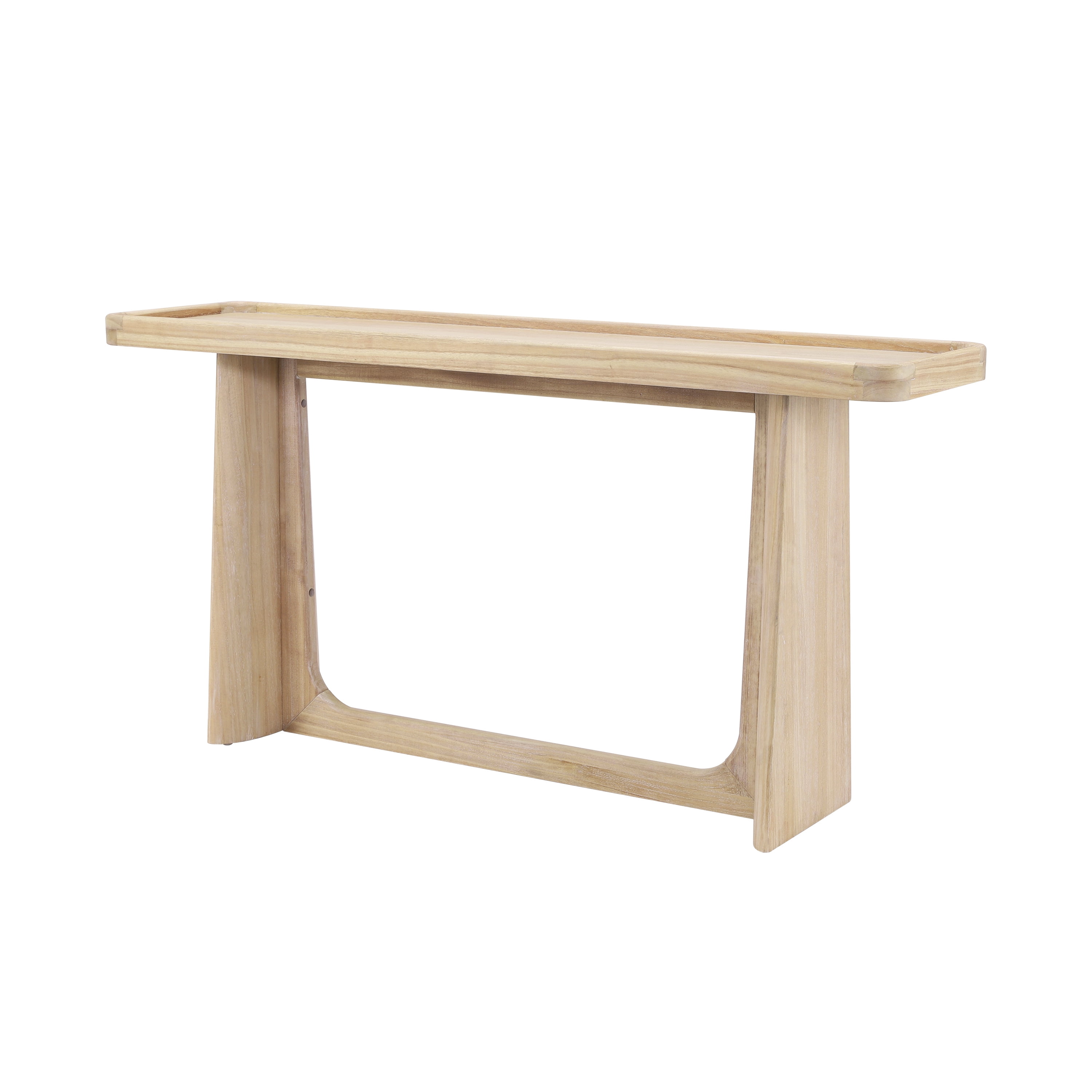 Euroco 58" Console Table with Tray Top Design, Narrow Long Sofa Table with Wood Frame, Farmhouse Entryway Table for Living Room, Hallway,Foyer,Natural