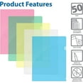 Better Office Products, Poly Project Pockets, 50Pack, Assorted