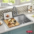 thumbnail image 3 of DELTA Lorelai 30 Workstation Kitchen SinkDrop-In Top Mount16 GaugeStainless Steel Single Bowl withWorkFlow Ledge and Accessories, 3 of 15