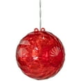 thumbnail image 4 of 6" Red LED Hanging Crystal Sphere Ball Outdoor Christmas Decoration, 4 of 9