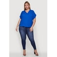 thumbnail image 3 of Womens Plus Size Button Front Shirt, 3 of 5