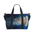 thumbnail image 2 of Sigee White Jellyfish Dansing in the Ocean for Hand Travel Bag,Sports Tote Gym Bag for Men and Women, 2 of 7