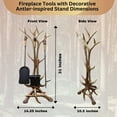 thumbnail image 3 of Decorative Antler Fireplace Tools (3 Piece Set) with Stand - Brush, Shovel, Poker - Rustic Home, Lodge & Cabin Accessory, 3 of 7