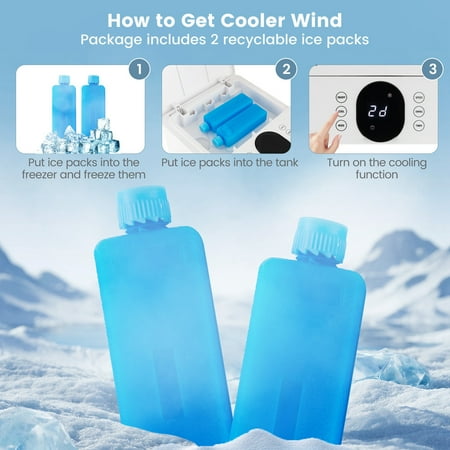 Costway Evaporative Air Cooler Fan Portable Oscillating Swamp with 3 Speeds Modes Remote - White