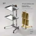 thumbnail image 4 of Stainless Tattoo Salon Trolley Utility Hairdresser Salon Furniture Multi-layer Barber Move Tool Cart Storage, 4 of 10