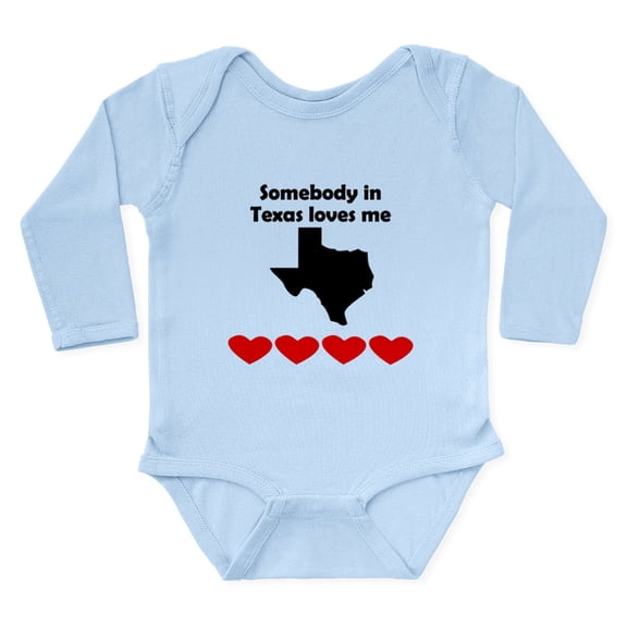 CafePress - Somebody In Texas Loves Me Body Suit - Long Sleeve Cotton Baby Bodysuit