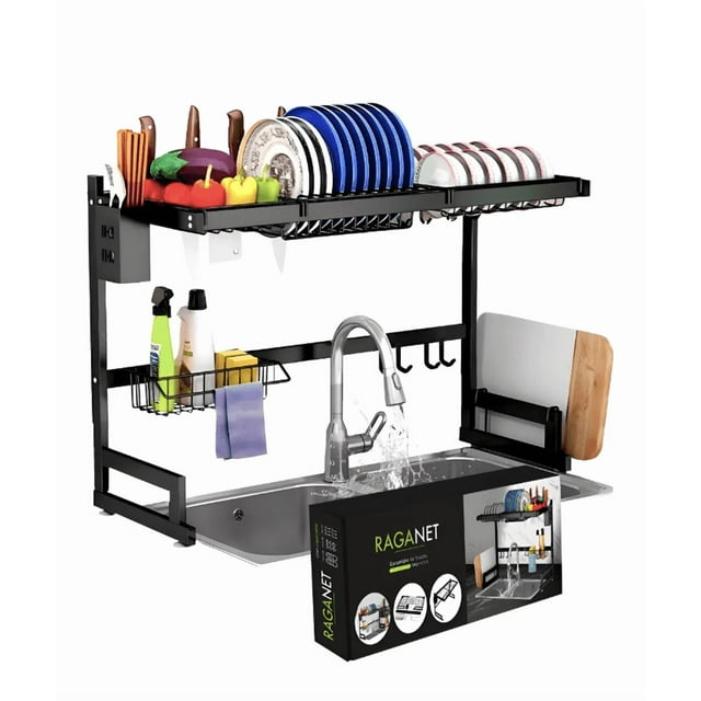 Escurridor De Trastes Platos Fregadero Organizador Cocina Color Negro