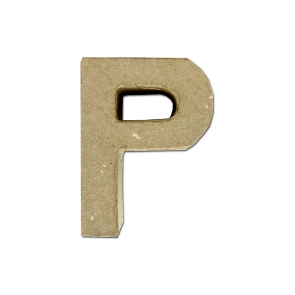 PA Paper Mache 4" Letter P Kraft