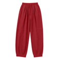 thumbnail image 7 of Women's Harem Pants Lightweight Loose Fit Drawstring Waist Side Pockets Cuffed Ankle Casual Summer Lounge Trousers, 2XL, 7 of 7