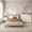 Beige & White, variant on 3-Piece Queen Bedroom Set: Upholstered Platform Bed with Charging Station & LED Lights + 2 Drawers Nightstands + 8 Drawer Dresser with Anti-Tip Safety– Bedroom Furniture Set, Dark Gray/Beige