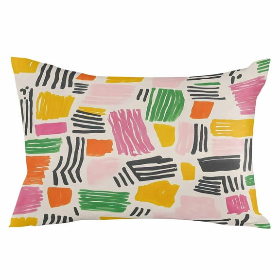 Color Block Throw Pillow Cover 20 x 26 Inch Decorative Pillow Cover Abstract Minimalist Modern Striped Lumbar Pillowcase Seasonal Rectangle Cushion Case for Couch Sofa Bed Living Room