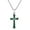 Green, variant on Minimalism Christian Cross Light Mother of Pearl .925 Sterling Silver Pendant Necklace