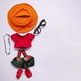 thumbnail image 2 of TIELUTT Watermelon Print Overalls Doll Outfit Set for 6 Inch Dolls Fashionable Clothes for 15cm 17cm Dolls Soft Fabric Dressing with Reverb Amp L7 Amp Tuner Amp Dolls Voodoo Discipline Dolls, 2 of 3