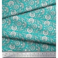 thumbnail image 3 of Soimoi Modal Satin Fabric Leaves & Floral Block Fabric Prints by Yard 42 Inch Wide, 3 of 3