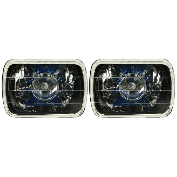 Spec-D Tuning LHP-7X6JM 7x6 Square Black Housing Clear Lens Projector Headlights
