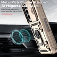 thumbnail image 2 of Dteck for Samsung Galaxy Z Fold 5 Phone Case, Ring Magnetic Kickstand & Slide Camera Cover, Shockproof Armor work with Car Mount Holder Case for Samsung Galaxy Z Fold 5 5G,Gold, 2 of 8