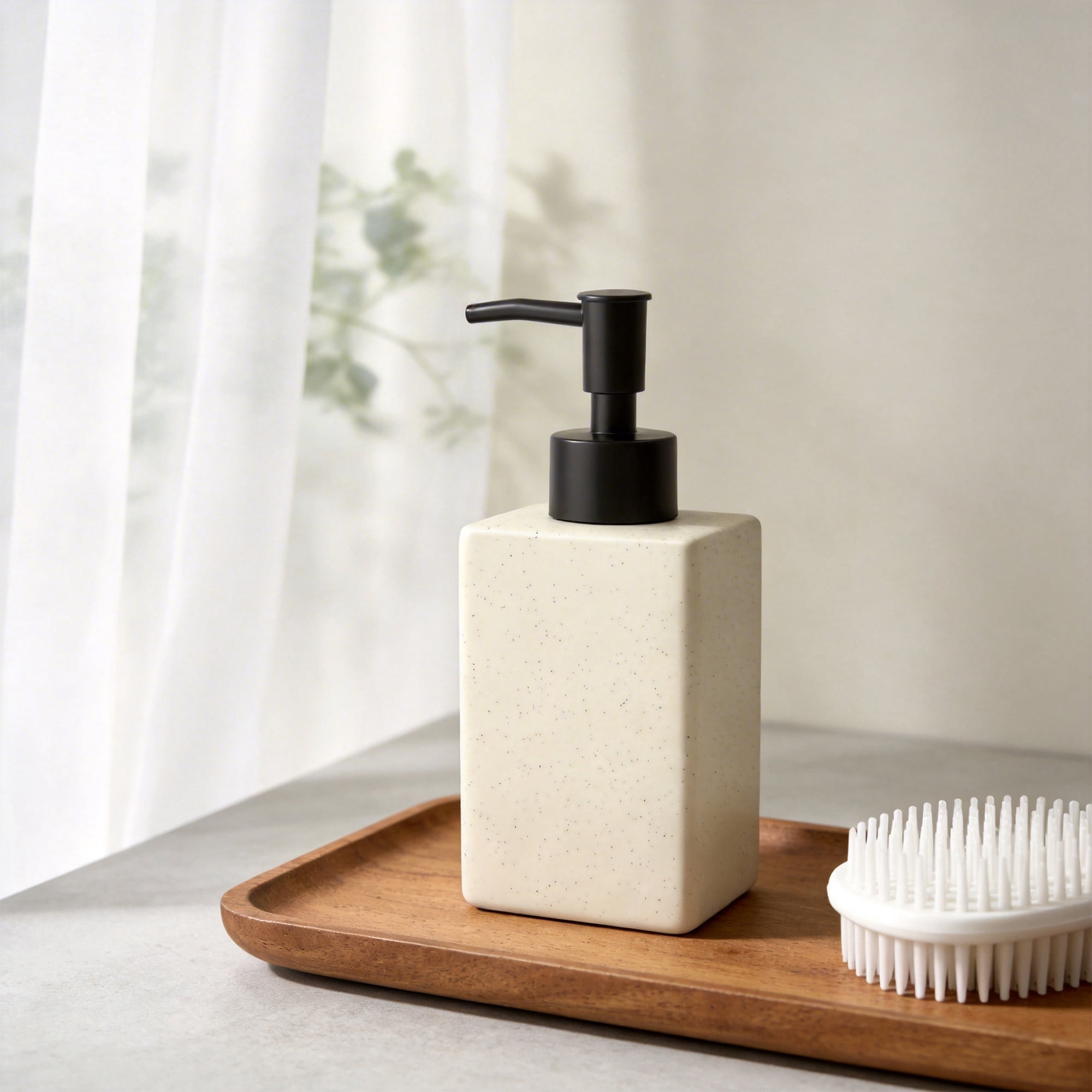 Soap Dispenser for Bathroom Kitchen, Ceramic Hand Soap Dispenser with Stainless Steel Pump, 11 oz/330ml Refillable Dish Dispensers for Hand soap, Lotion, Body Wash